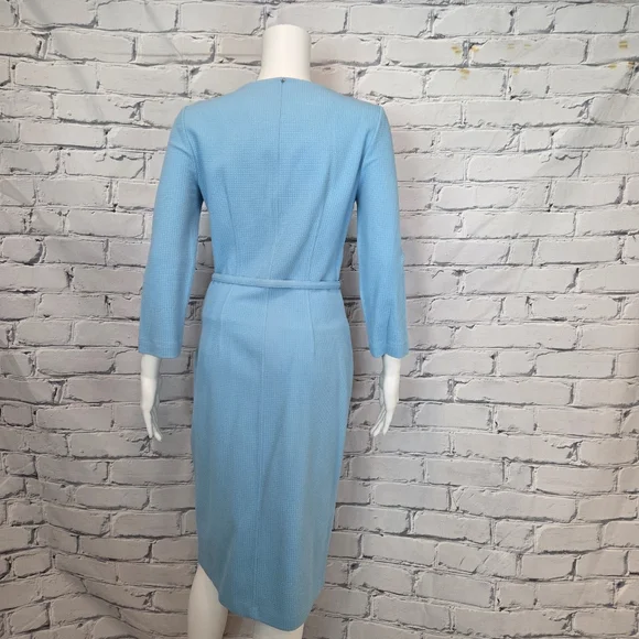 SportMax Blue Waffle Knit Button Dress - Picture 4 of 10